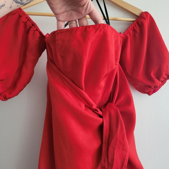 LPA | Red Off Shoulder Mini Dress - Picture 10 of 13